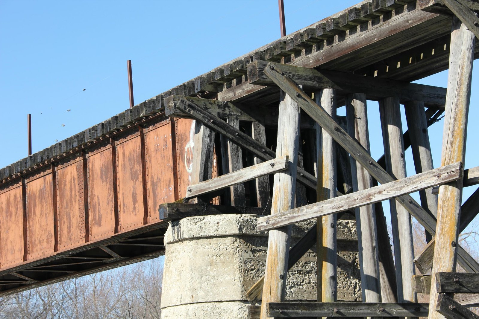 Bent above east pier